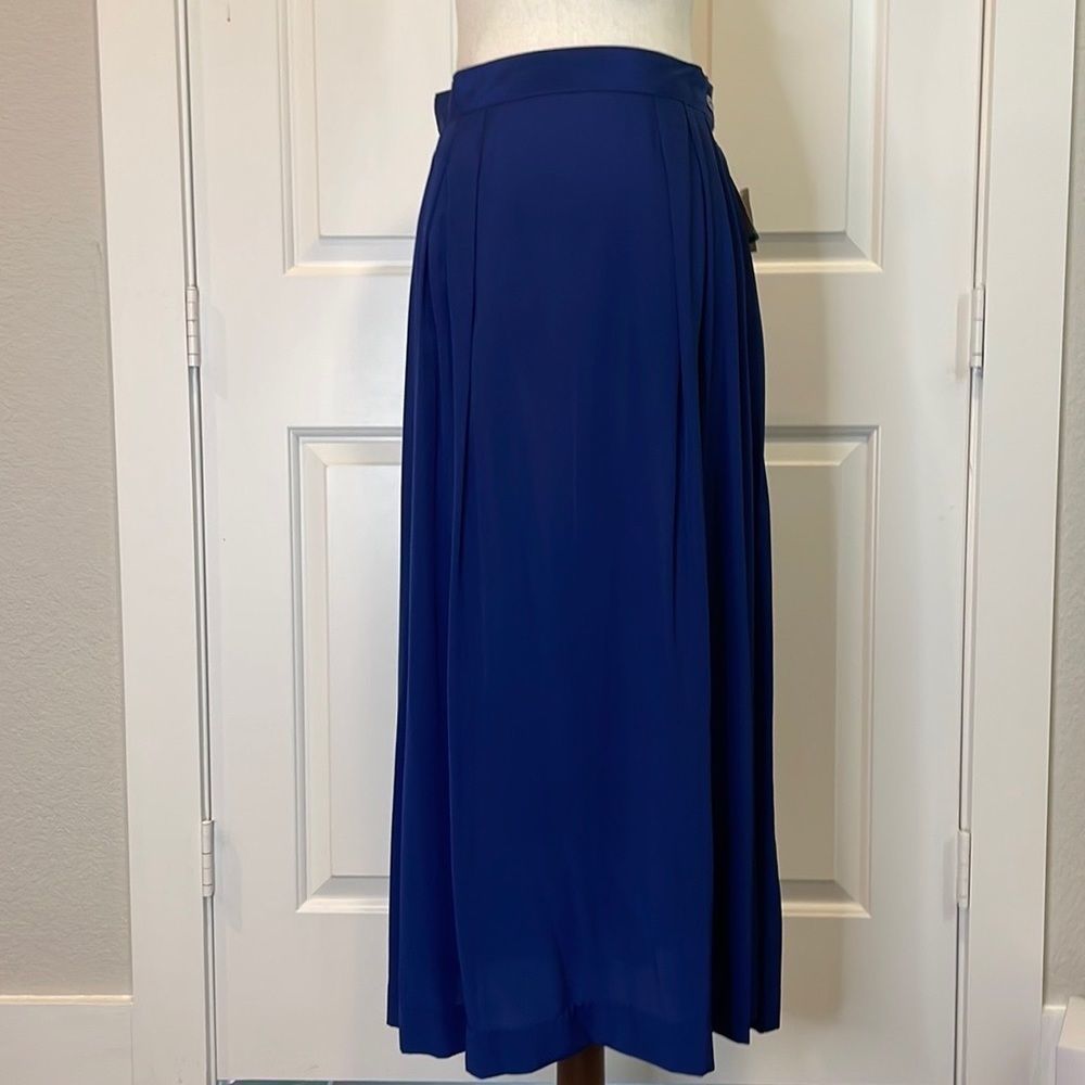 HERMAN GEIST vintage deadstock blue rayon midi skirt